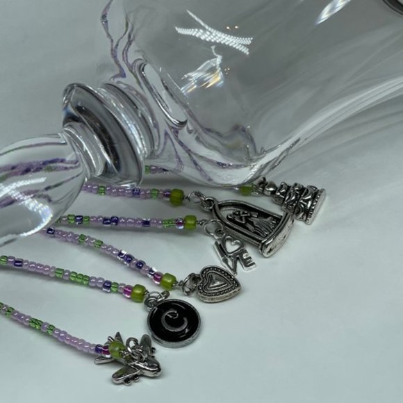 Twisted wrap around Wine Charms Great for Weddings, Gifts - Picture 3 of 5